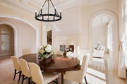 Barclay 6 Light 25" Chandelier in Matte Black in a room setting