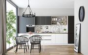 Barclay 6 Light 25" Chandelier in Matte Black in a room setting