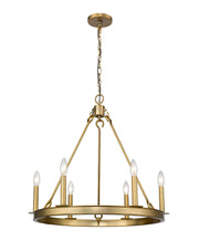 Barclay 6 Light 25" Chandelier in Olde Brass