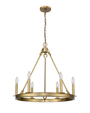 Barclay 6 Light 25" Chandelier in Olde Brass