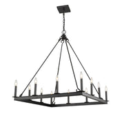 Barclay 12 Light 34" Chandelier in Matte Black