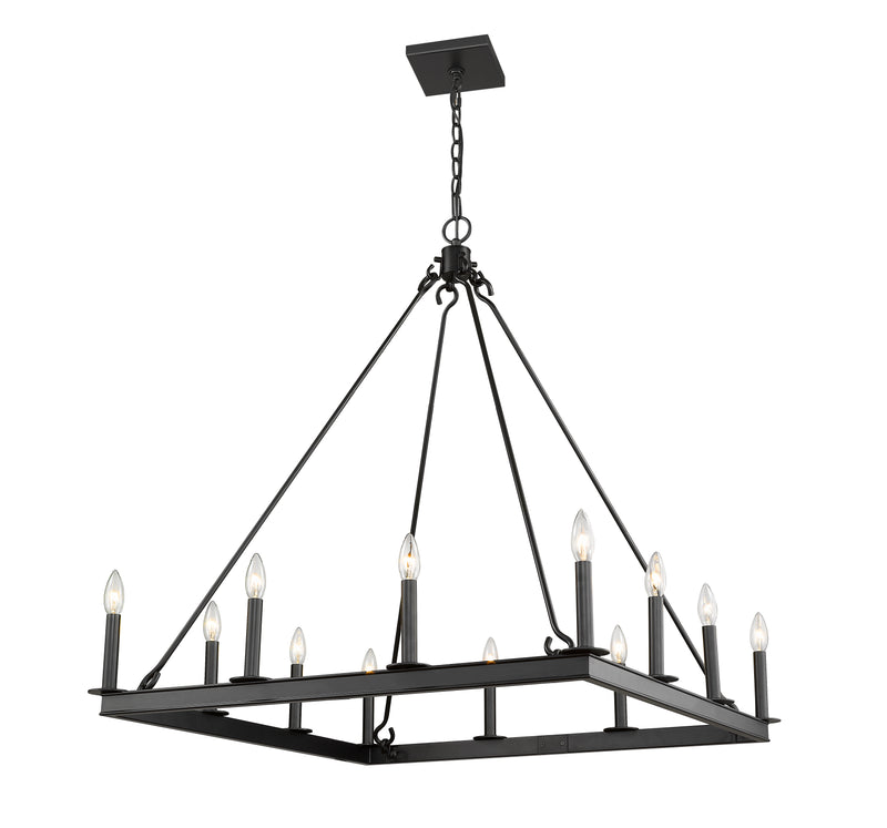 Barclay 12 Light 34" Chandelier in Matte Black