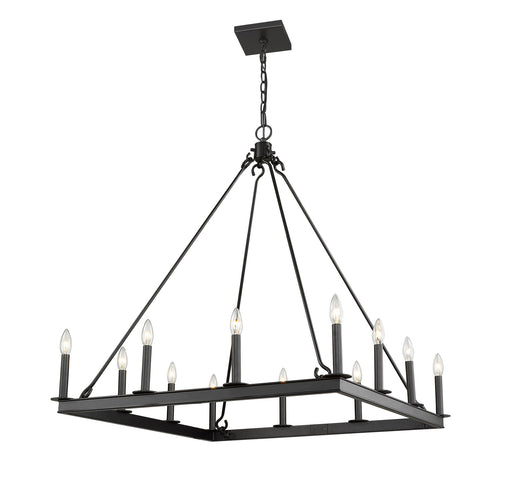 Barclay 12 Light 34" Chandelier in Matte Black