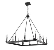 Barclay 12 Light 34" Chandelier in Matte Black