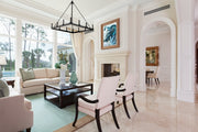 Barclay 12 Light 34" Chandelier in Matte Black in a room setting