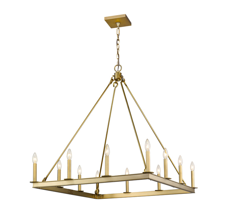 Barclay 12 Light 34" Chandelier in Olde Brass