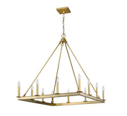 Barclay 12 Light 34" Chandelier in Olde Brass