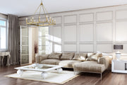 Barclay 12 Light 34" Chandelier in Olde Brass in a room setting