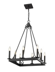 Barclay 8 Light 20" Chandelier in Matte Black