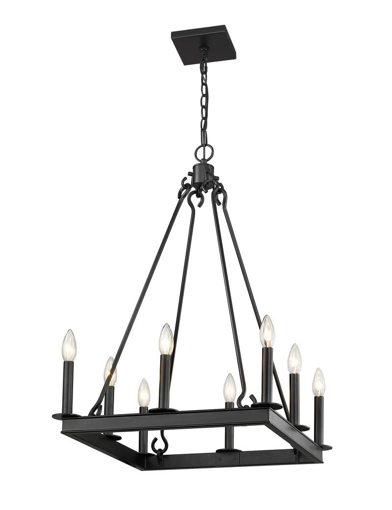 Barclay 8 Light 20" Chandelier in Matte Black