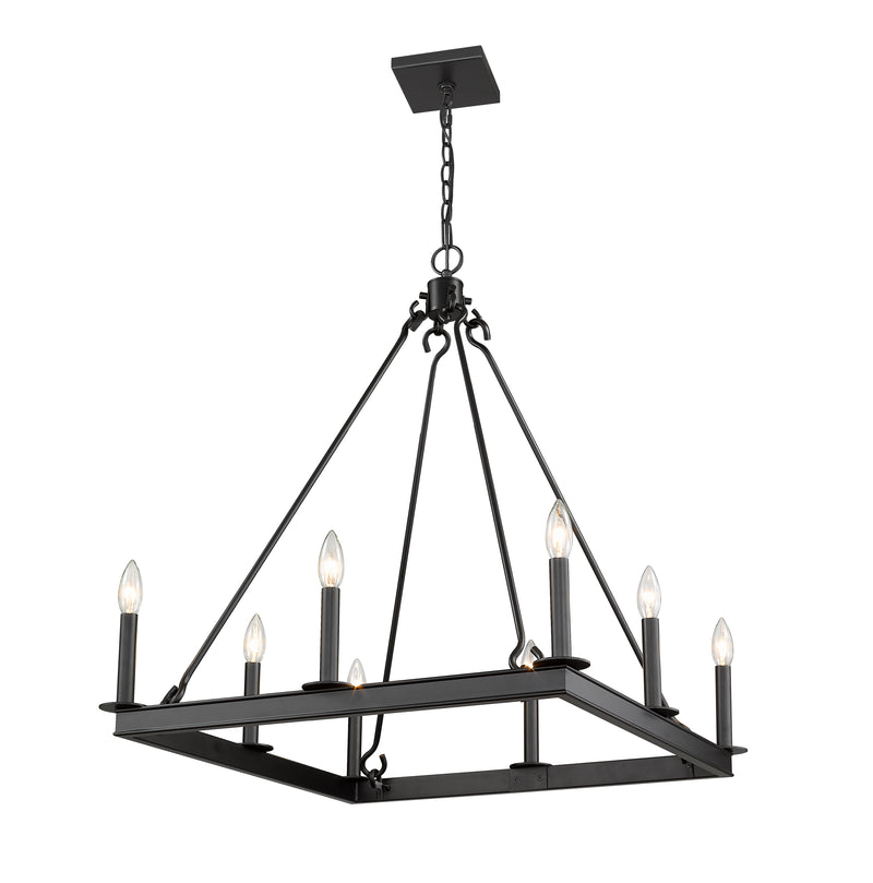 Barclay 8 Light 26" Chandelier in Matte Black