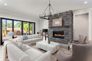 Barclay 8 Light 26" Chandelier in Matte Black in a room setting