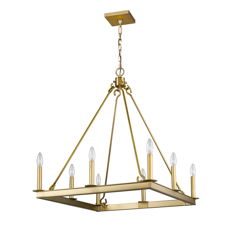 Barclay 8 Light 26" Chandelier in Olde Brass