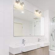 Harper 2 Light 15.5" Vanity in Brushed Nickel in a room setting