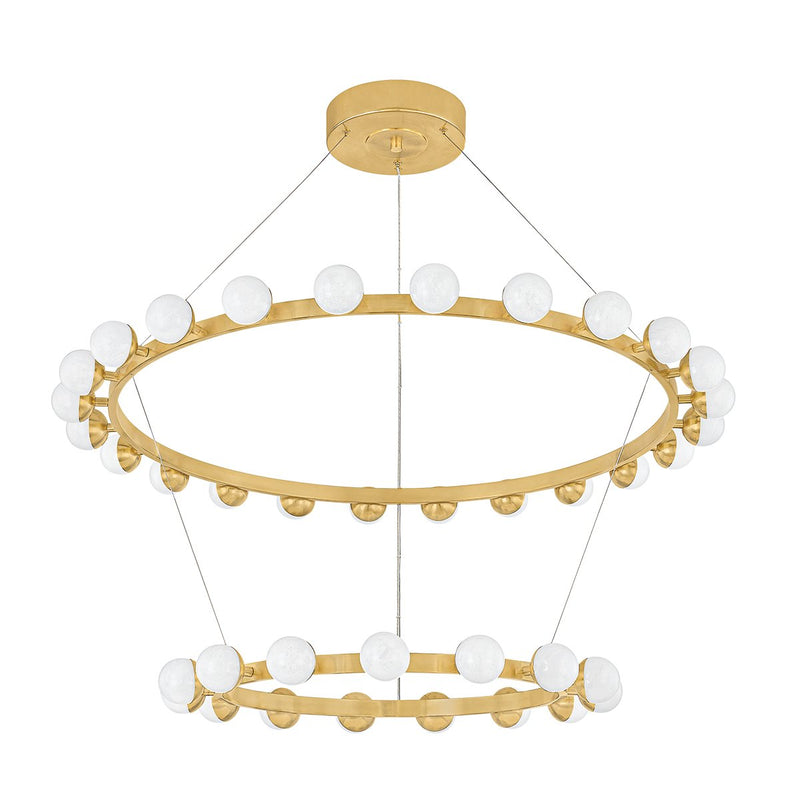 Linus 39-Light Chandelier in Vintage Brass
