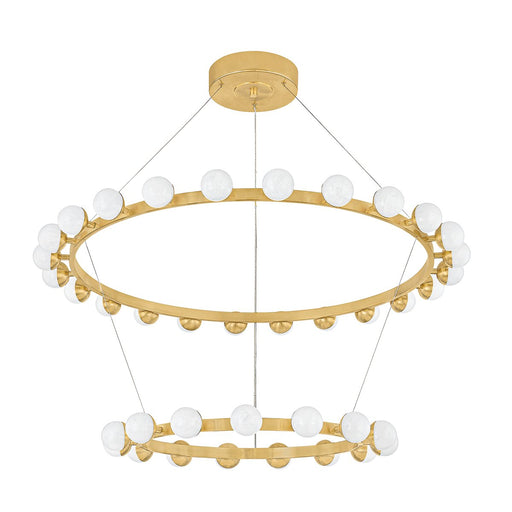 Linus 39-Light Chandelier in Vintage Brass