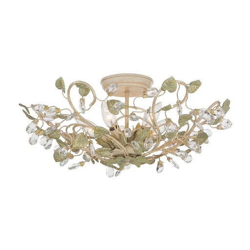 Josie 5 Light 20.5" Semi Flush Mount in Champagne Green Tea