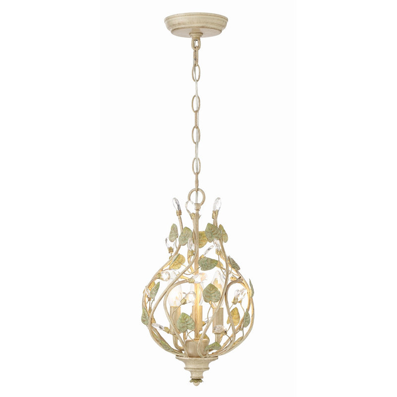 Josie 3 Light 9" Chandelier in Champagne Green Tea