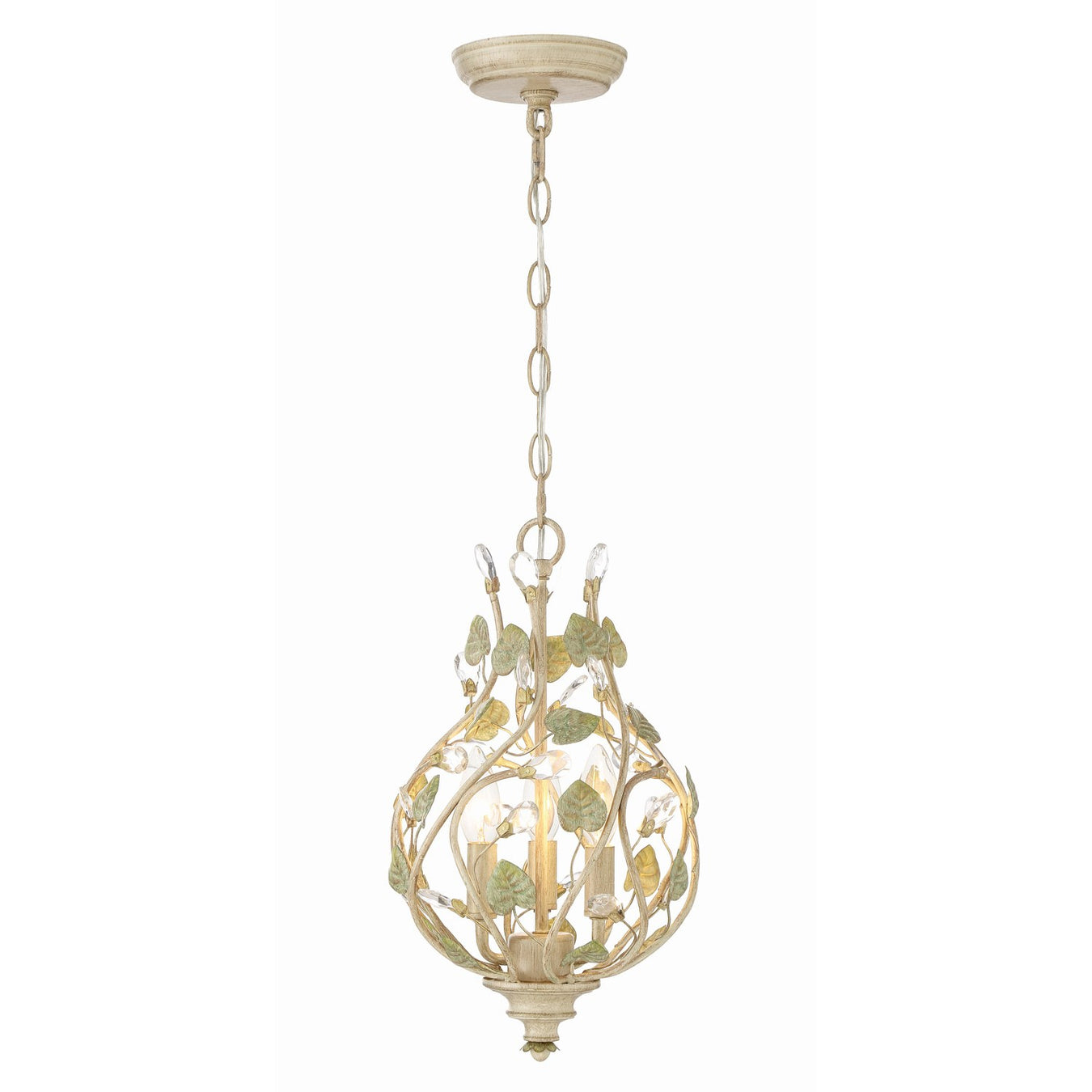 Josie 3 Light 9" Chandelier in Champagne Green Tea