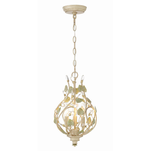Josie 3 Light 9" Chandelier in Champagne Green Tea
