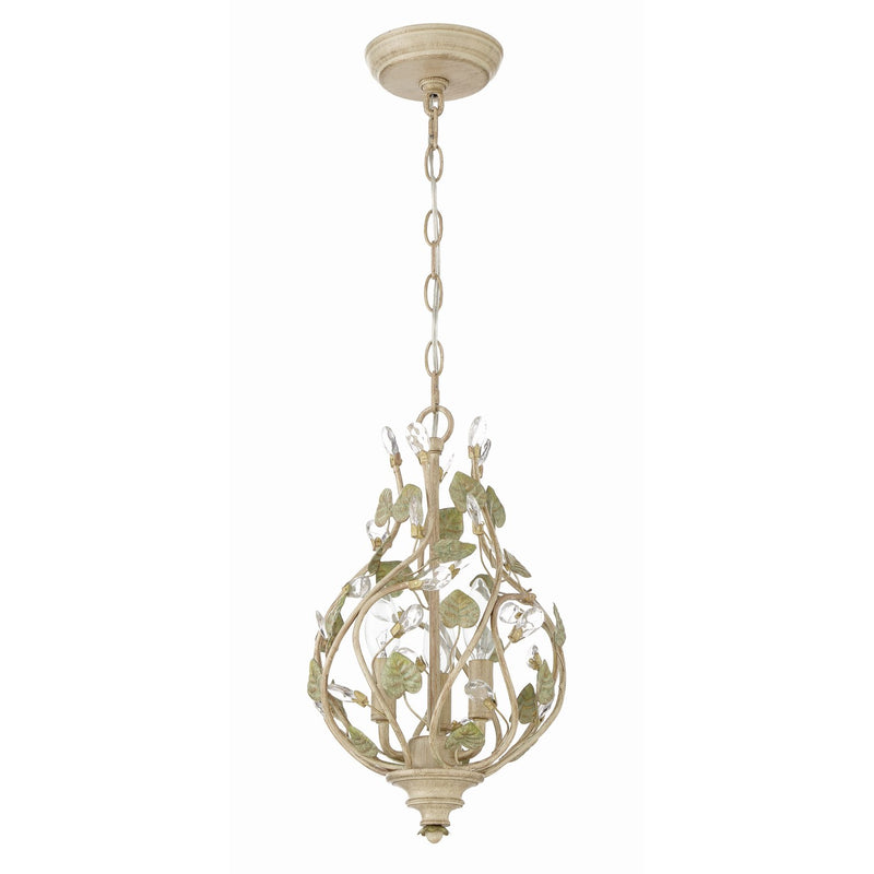 Josie 3 Light 9" Chandelier in Champagne Green Tea