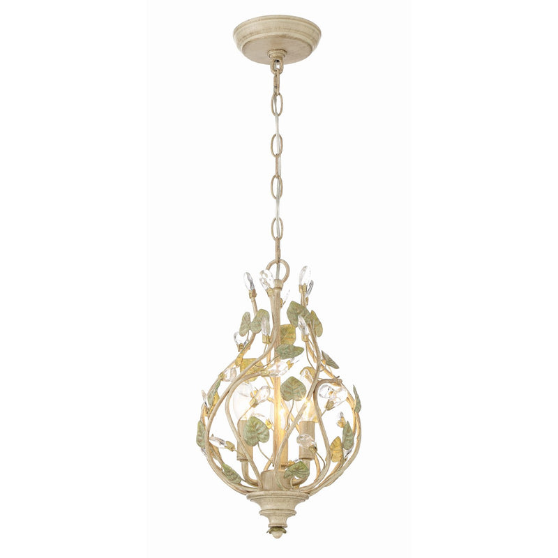 Josie 3 Light 9" Chandelier in Champagne Green Tea