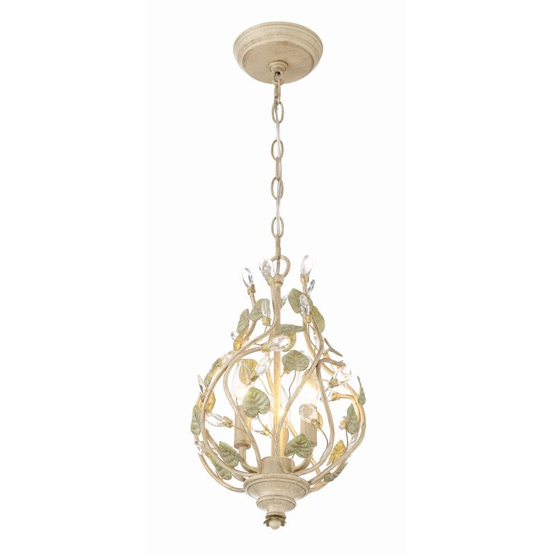 Josie 3 Light 9" Chandelier in Champagne Green Tea