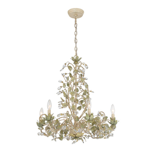 Josie 6 Light 25" Chandelier in Champagne Green Tea