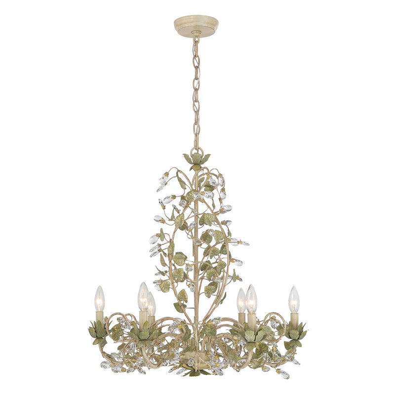 Josie 6 Light 25" Chandelier in Champagne Green Tea