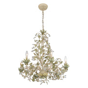 Josie 6 Light 25" Chandelier in Champagne Green Tea
