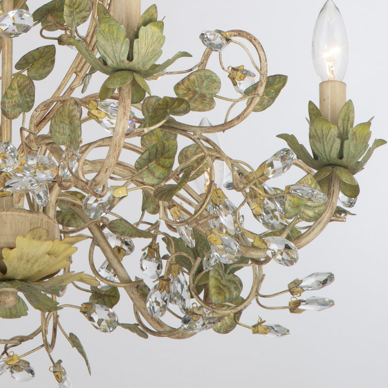Josie 6 Light 25" Chandelier in Champagne Green Tea