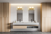 Soledad 2 Light 16.25" Vanity in Brushed Gold in a room setting