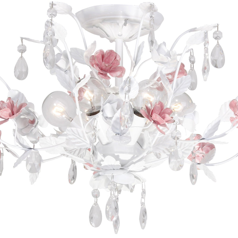 Lola 6 Light 20" Semi Flush Mount in Wet White