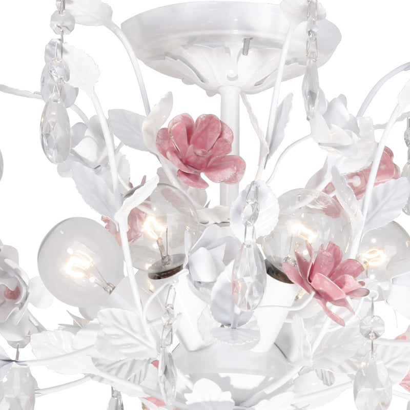 Lola 6 Light 20" Semi Flush Mount in Wet White