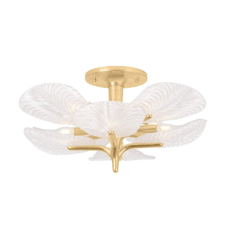 Kamal 8-Light Semi-Flush Mount in Vintage Gold Leaf