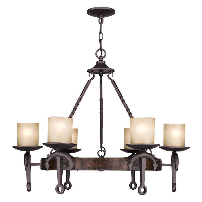 Cape May 6-Light Chandelier in Hand Applied Olde Bronze