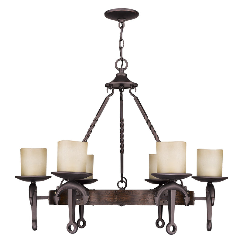 Cape May 6-Light Chandelier in Hand Applied Olde Bronze