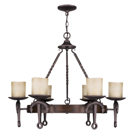 Cape May 6-Light Chandelier in Hand Applied Olde Bronze