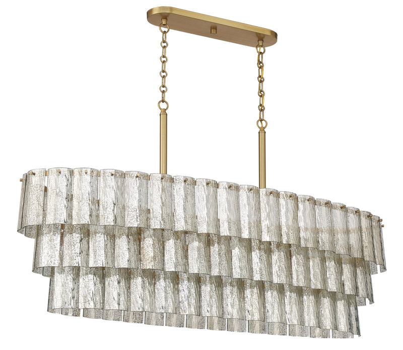 Museo 7 Light 17.25" Island in Satin Brass