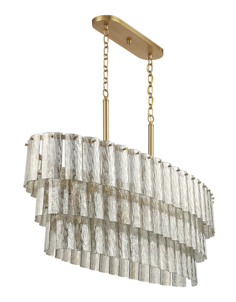 Museo 7 Light 17.25" Island in Satin Brass