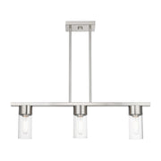 Carson 3-Light Linear Chandelier in Brushed Nickel