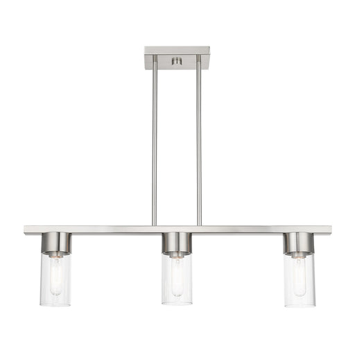 Carson 3-Light Linear Chandelier in Brushed Nickel