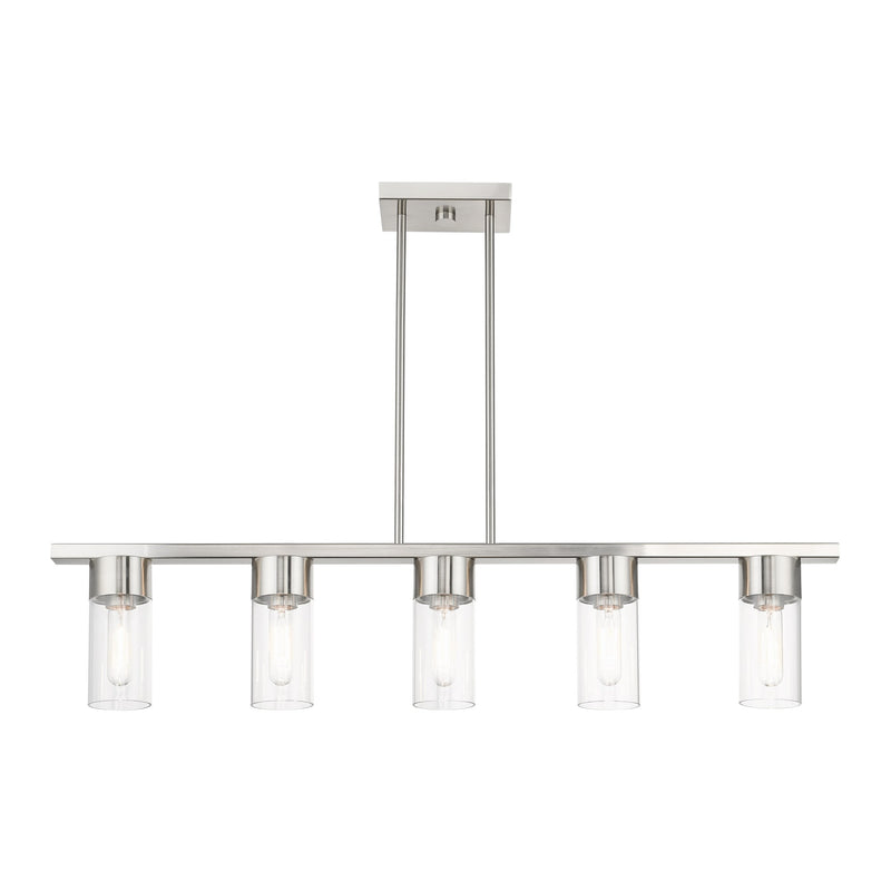 Carson 5-Light Linear Chandelier in Brushed Nickel