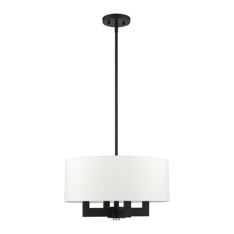 Cresthaven 4-Light 18" Chandelier in Black with Brushed Nickel Accents
