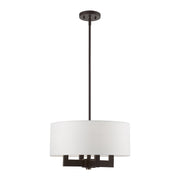 Cresthaven 4-Light 18" Chandelier in Bronze with Antique Brass Accents