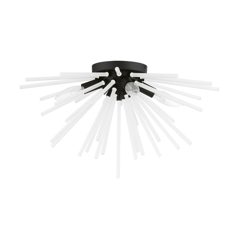 Uptown 4-Light Flush Mount in Black
