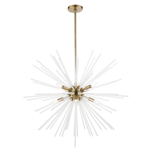 Uptown 8-Light Large Foyer Chandelier in Antique Brass