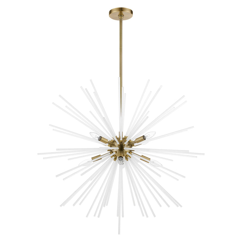 Uptown 8-Light Large Foyer Chandelier in Antique Brass