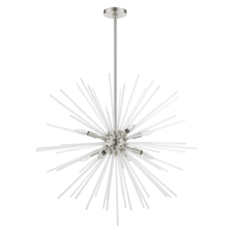 Uptown 8-Light Large Foyer Chandelier in Brushed Nickel