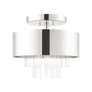 Orenburg 3-Light Semi-Flush Mount in Polished Nickel
